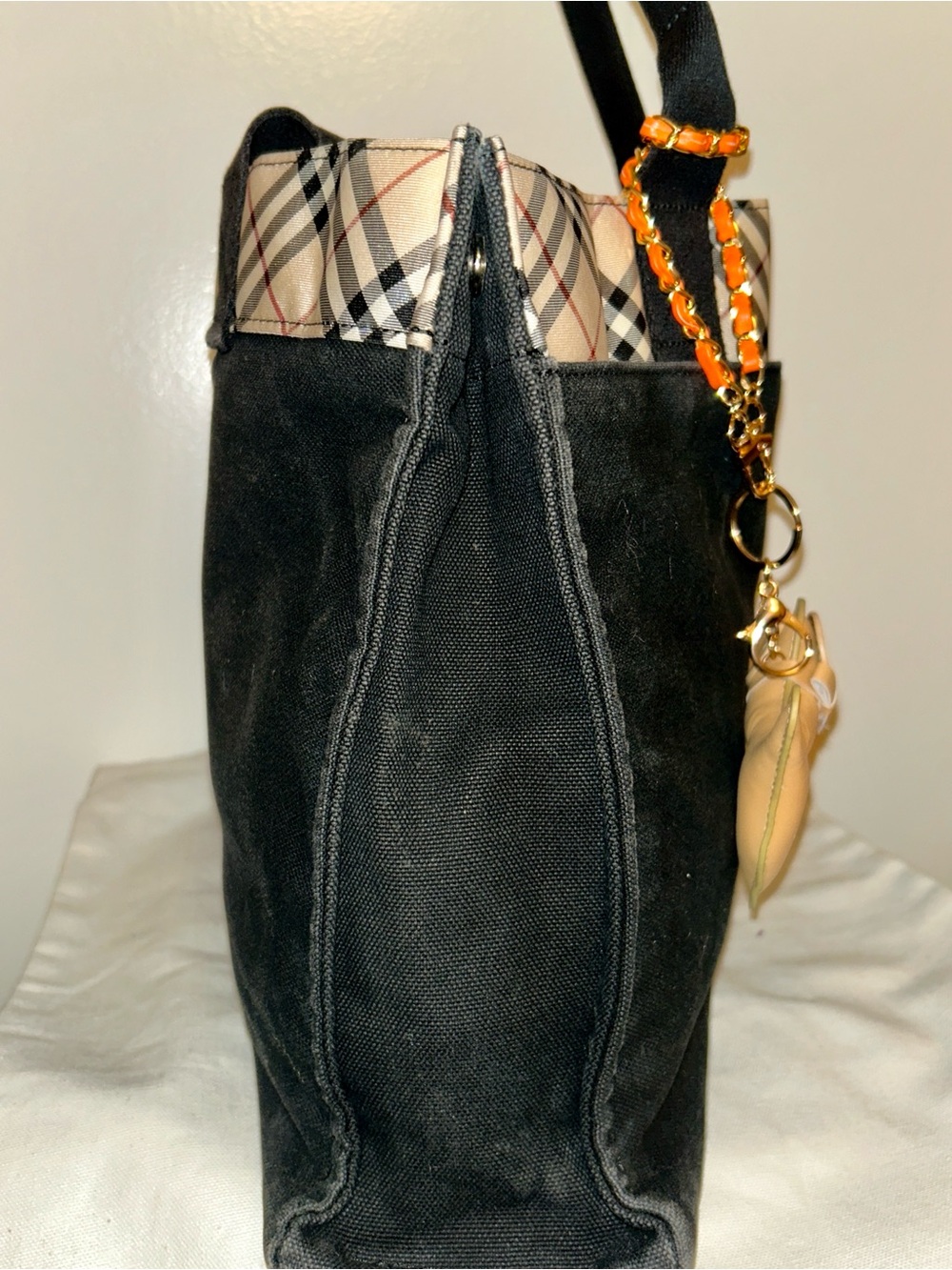 BURBERRY Nova Check Blue Label Hand Bag Canvas Black Beige Authentic. - Picture 3 of 7